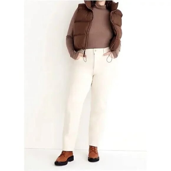 Madewell White Jeans Size 32 NWT Off The Perfect Vintage Straight $138 - Picture 1 of 10
